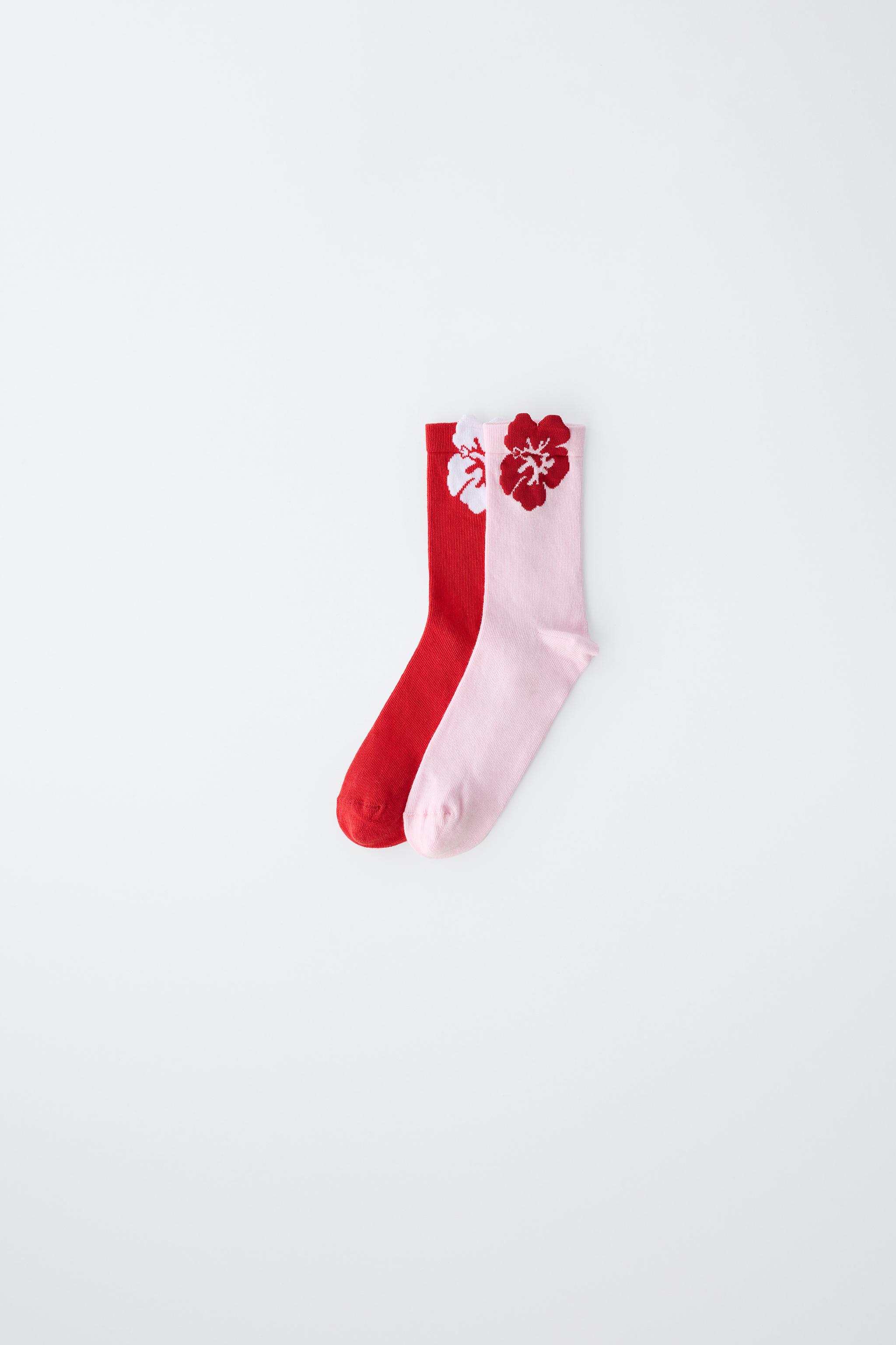 TWO-PACK OF HIBISCUS MID-CALF SOCKS